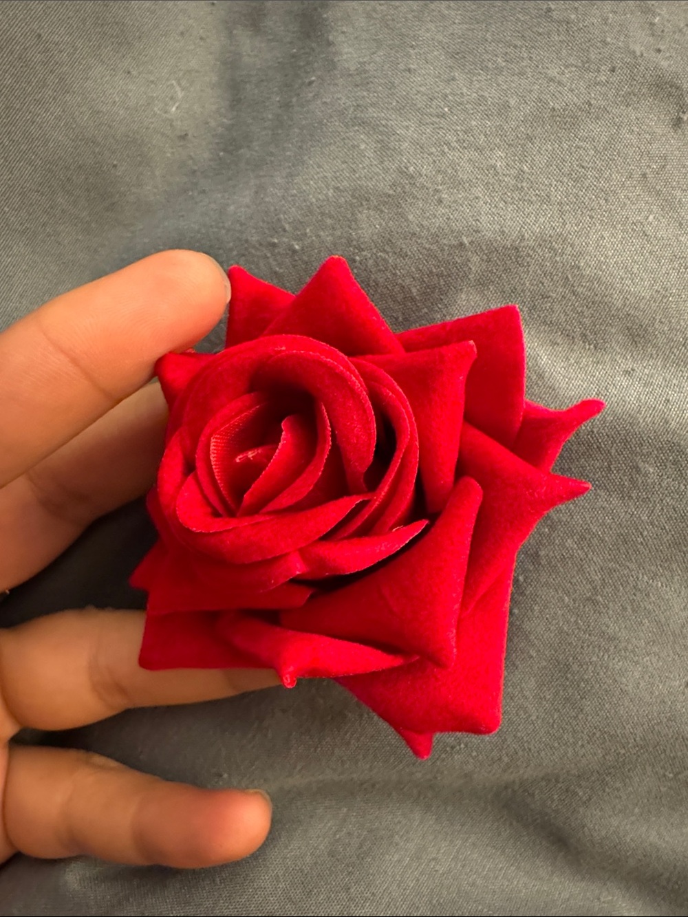 Zara Red Velvet Rose Hair Clip/Brooch -Women Accessories